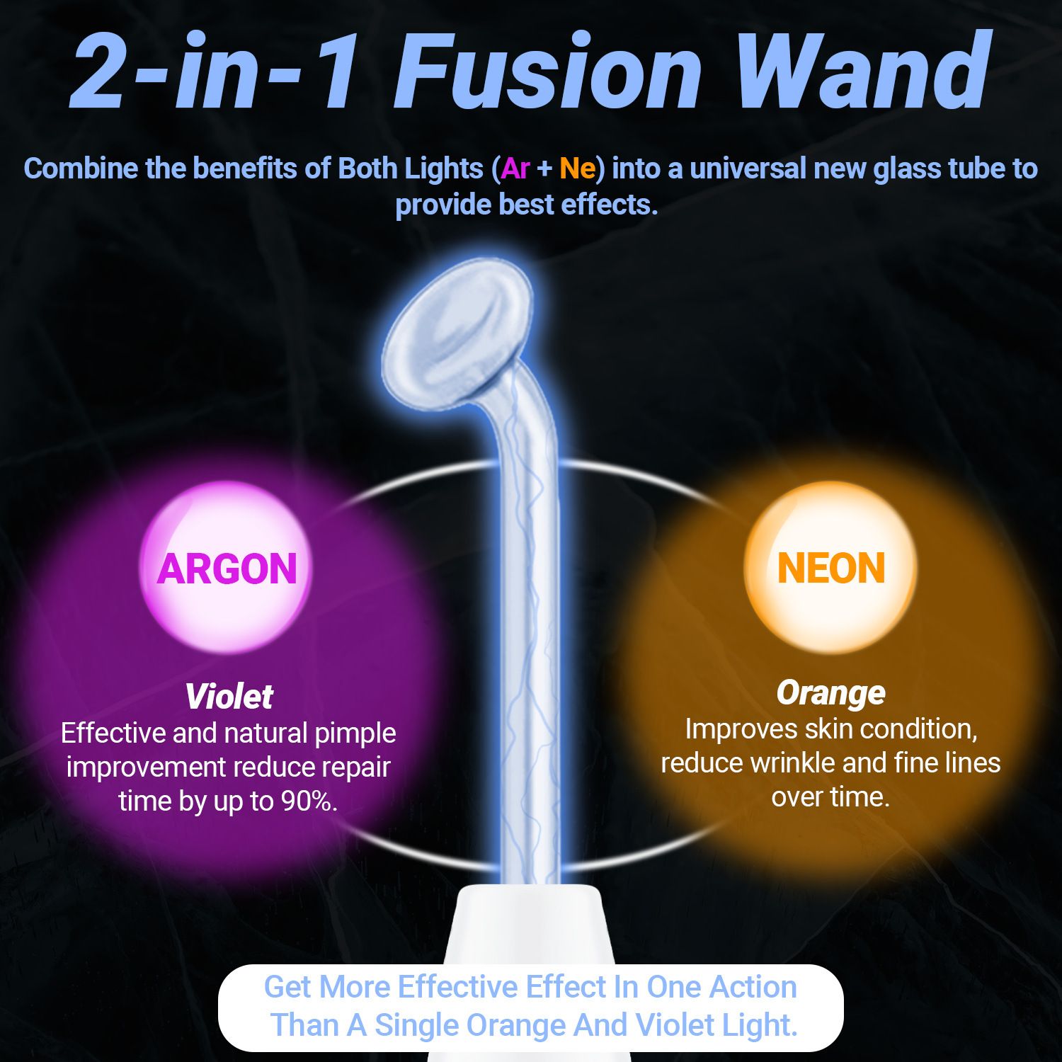High Frequency Facial Machine - Portable Handheld High Frequency Facial Skin Wand Machine with 4 Different Tubes - Image 2