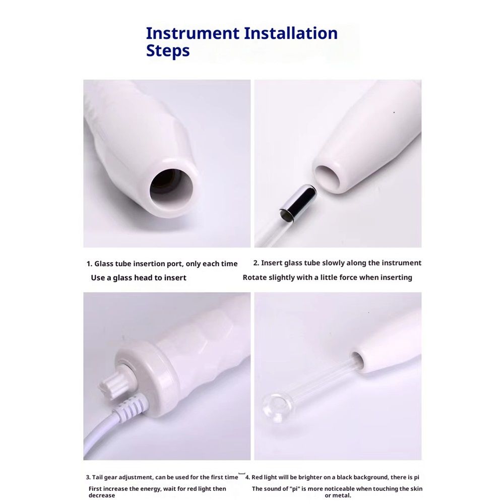 High Frequency Facial Machine - Portable Handheld High Frequency Facial Skin Wand Machine with 4 Different Tubes - Image 4