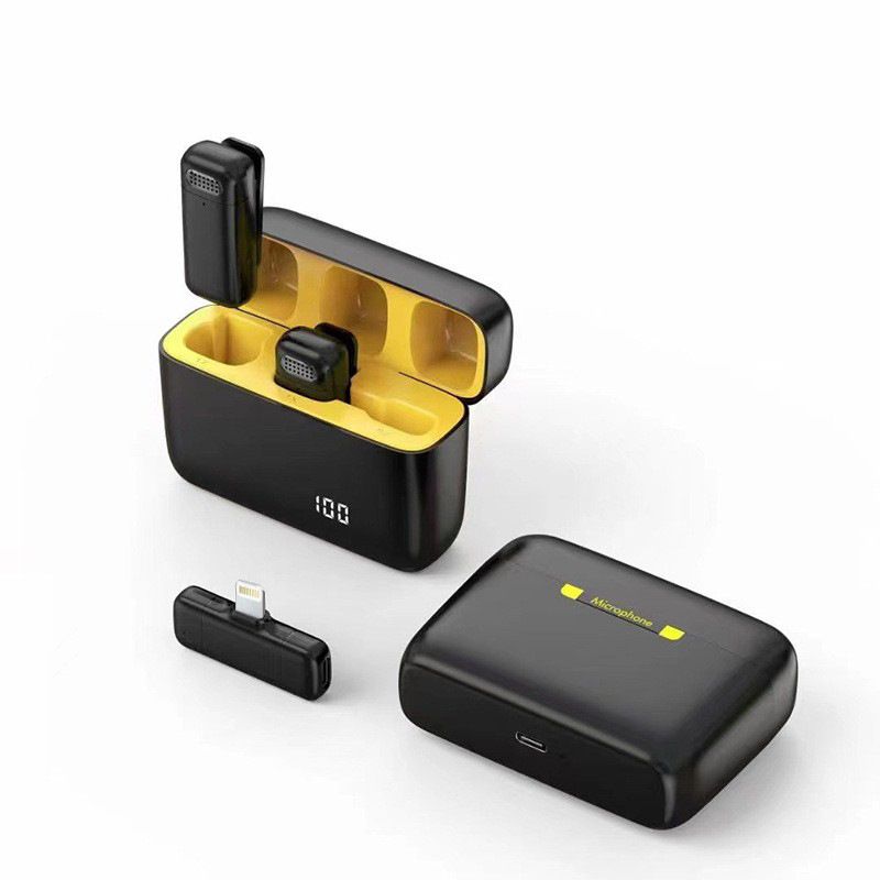 Wireless Microphone Lavalier Microphone Lapel Mic Video Recording Vlog Charging Case Noise Reduction - Image 1