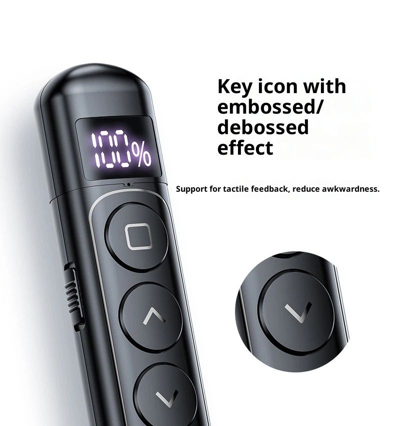 Wireless Presentation Clicker with Pointer Stick,Rechargeable Presenter Remote Light Pointer with Screen Stylus Pen and Digital Display - Image 4