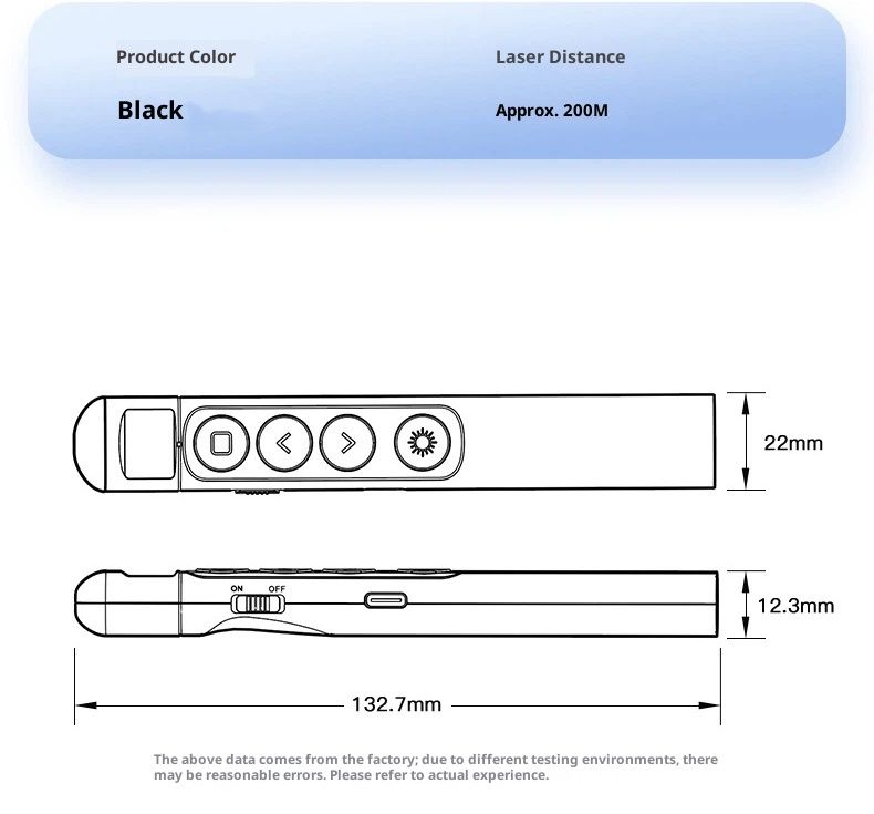 Wireless Presentation Clicker with Pointer Stick,Rechargeable Presenter Remote Light Pointer with Screen Stylus Pen and Digital Display - Image 5