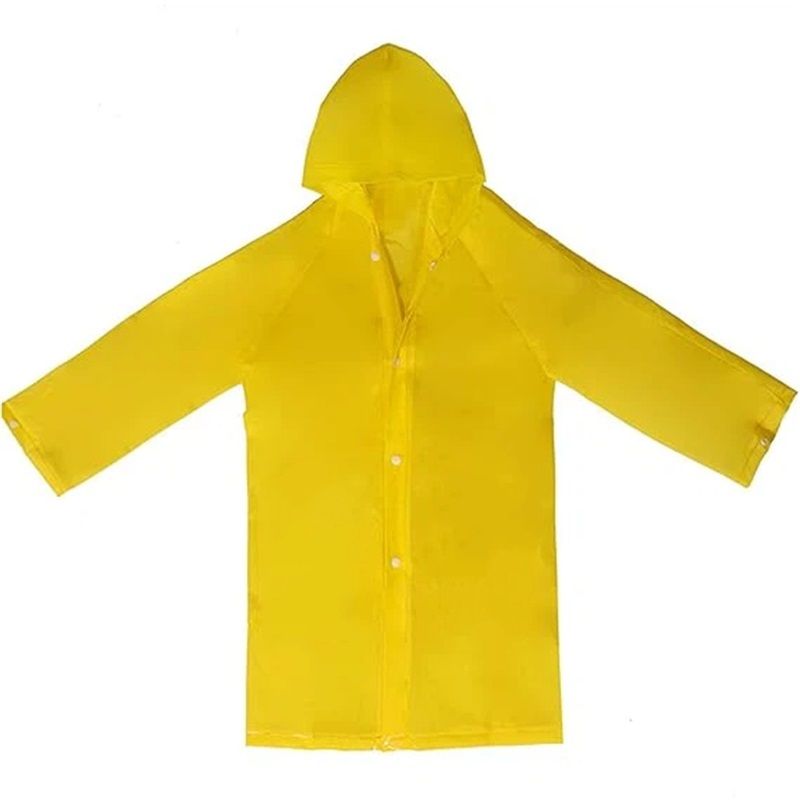 Kids Raincoat  Girl Boy Waterproof Hood rain Jacket Outdoor Age 4-14 YellowRain Poncho, Lightweight Emergency Padded Poncho for Outdoor Activities, Camping, Windy and Stormy Weather - Image 1