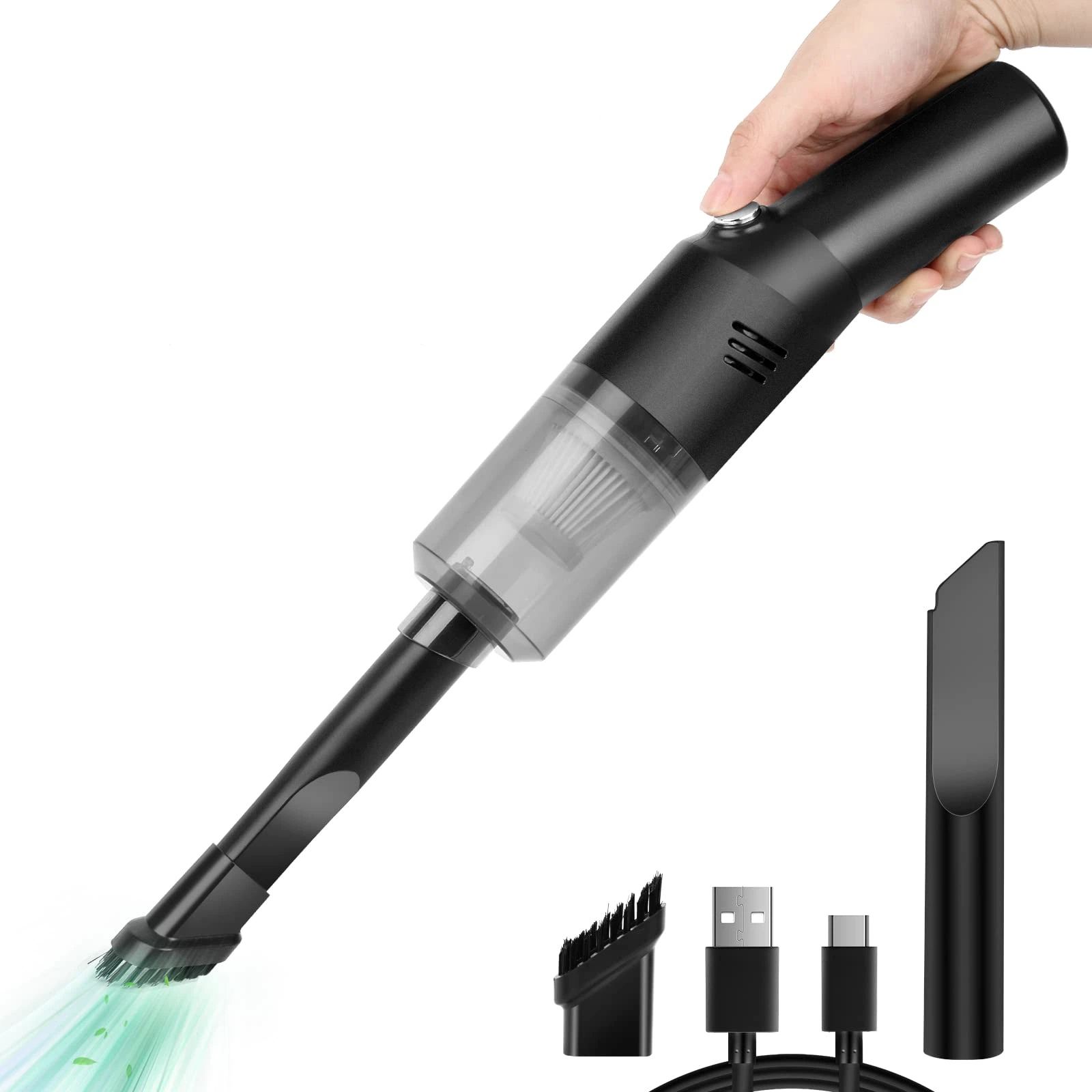 Wireless Mini Car Vacuum Cleaner(400g) Portable Rechargeable,Handheld Vacuums, Mini but Mighty Dust Busters Cordless Rechargeable,Hand Held Vac for Car/Desk /black - Image 1