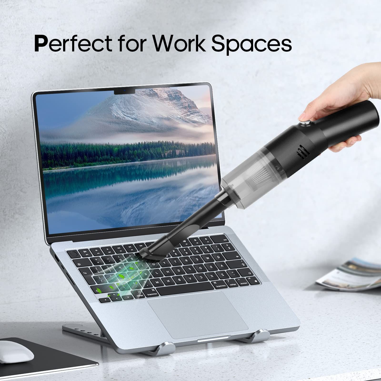 Wireless Mini Car Vacuum Cleaner(400g) Portable Rechargeable,Handheld Vacuums, Mini but Mighty Dust Busters Cordless Rechargeable,Hand Held Vac for Car/Desk /black - Image 2