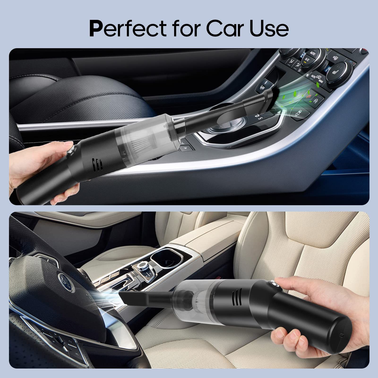 Wireless Mini Car Vacuum Cleaner(400g) Portable Rechargeable,Handheld Vacuums, Mini but Mighty Dust Busters Cordless Rechargeable,Hand Held Vac for Car/Desk /black - Image 3