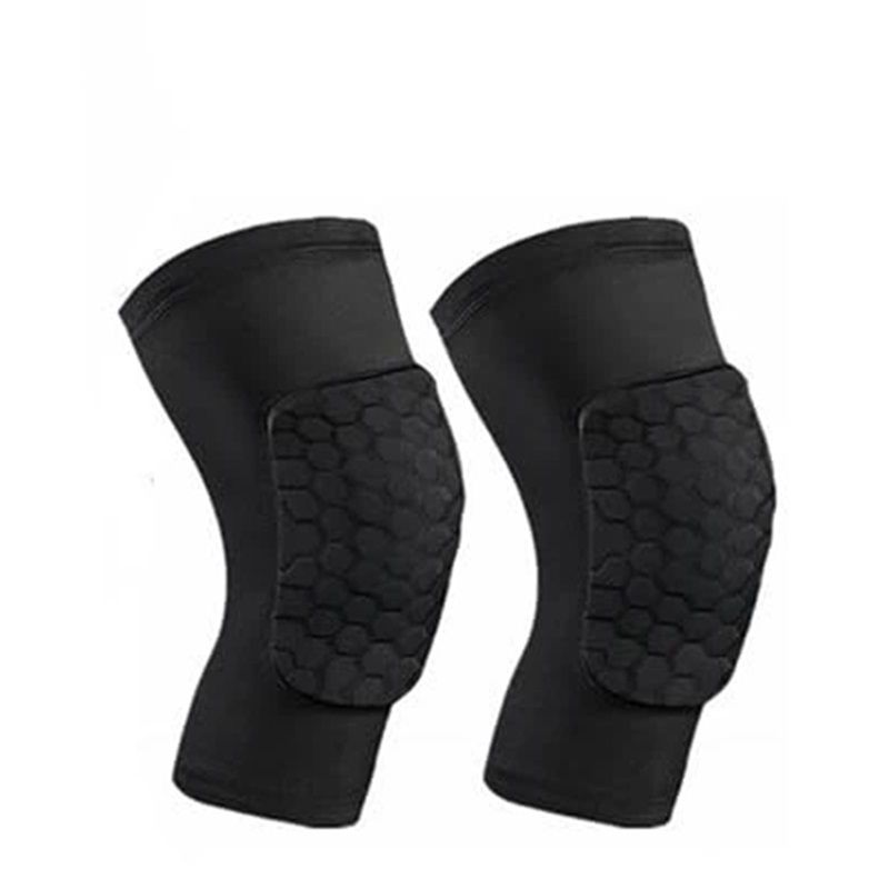 Moisture Wicking  Technology Knee Sleeves for Women/Men, Elbows & Shins Protection, Honeycomb collision prevention black L - Image 1