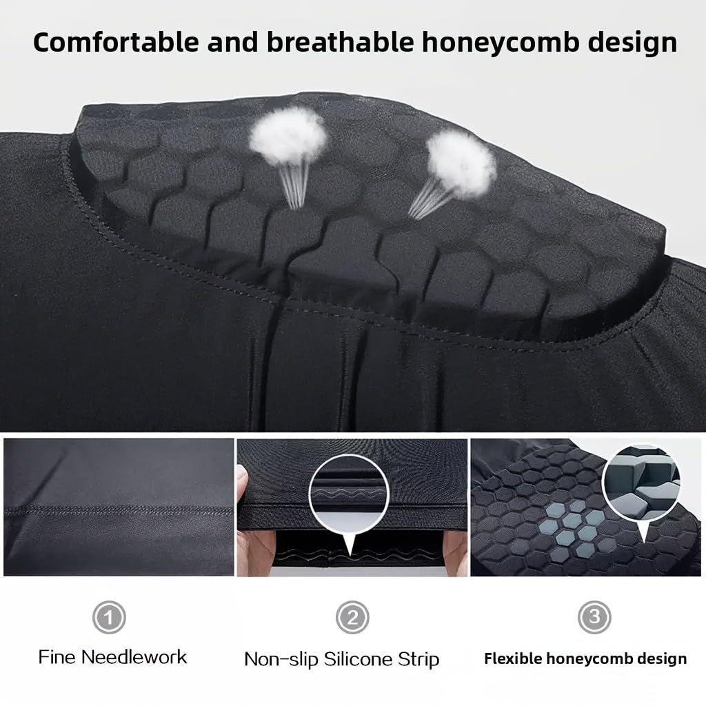 Moisture Wicking  Technology Knee Sleeves for Women/Men, Elbows & Shins Protection, Honeycomb collision prevention black L - Image 2