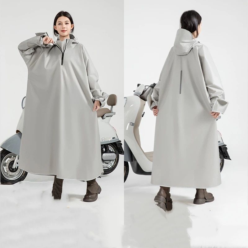 Hooded Rain Poncho for Adult with Pocket and Zipper, Waterproof Lightweight Raincoat for Men and Women（XL（170-180）） - Image 1