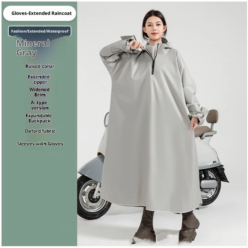 Hooded Rain Poncho for Adult with Pocket and Zipper, Waterproof Lightweight Raincoat for Men and Women（XL（170-180）） - Image 2