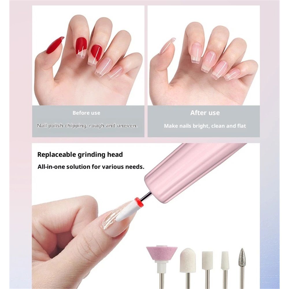 Electric Nail Filer, Professional Nail Drill Kit, Portable File for Acrylic Nails,Cordless Nail File Electric Manicure Pedicure Tools with Drill Bits for Home Salon - Image 4