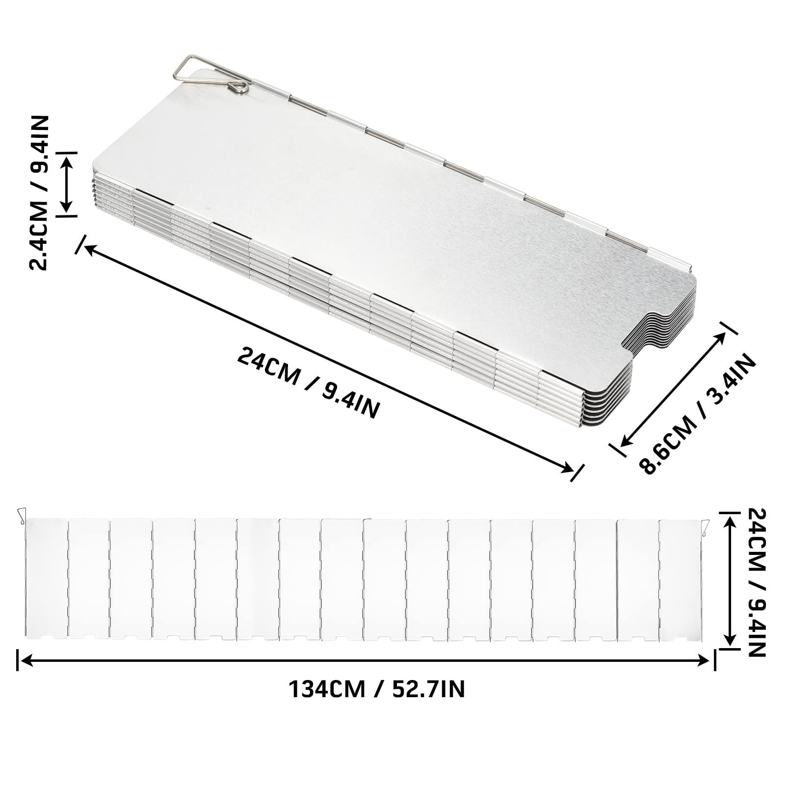 Camping Stove Windscreen 16 Plates Folding Outdoor Stove Windshield Camp Stove Wind Screen Aluminium Alloy Windshield for Butane Burner Grill Wind Blocker Shield - Image 4