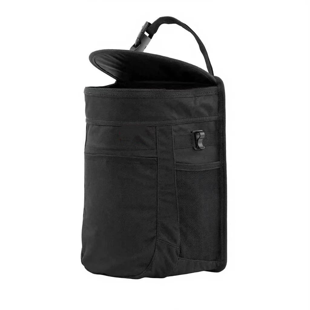 Spill-Proof Car Trash Can -  Round - Removable Leak-Proof Liner & Flip-Top Lid - Hanging Trash Can & Trunk Organizer for - Travel & Camping 25*15*34cm ,black - Image 1
