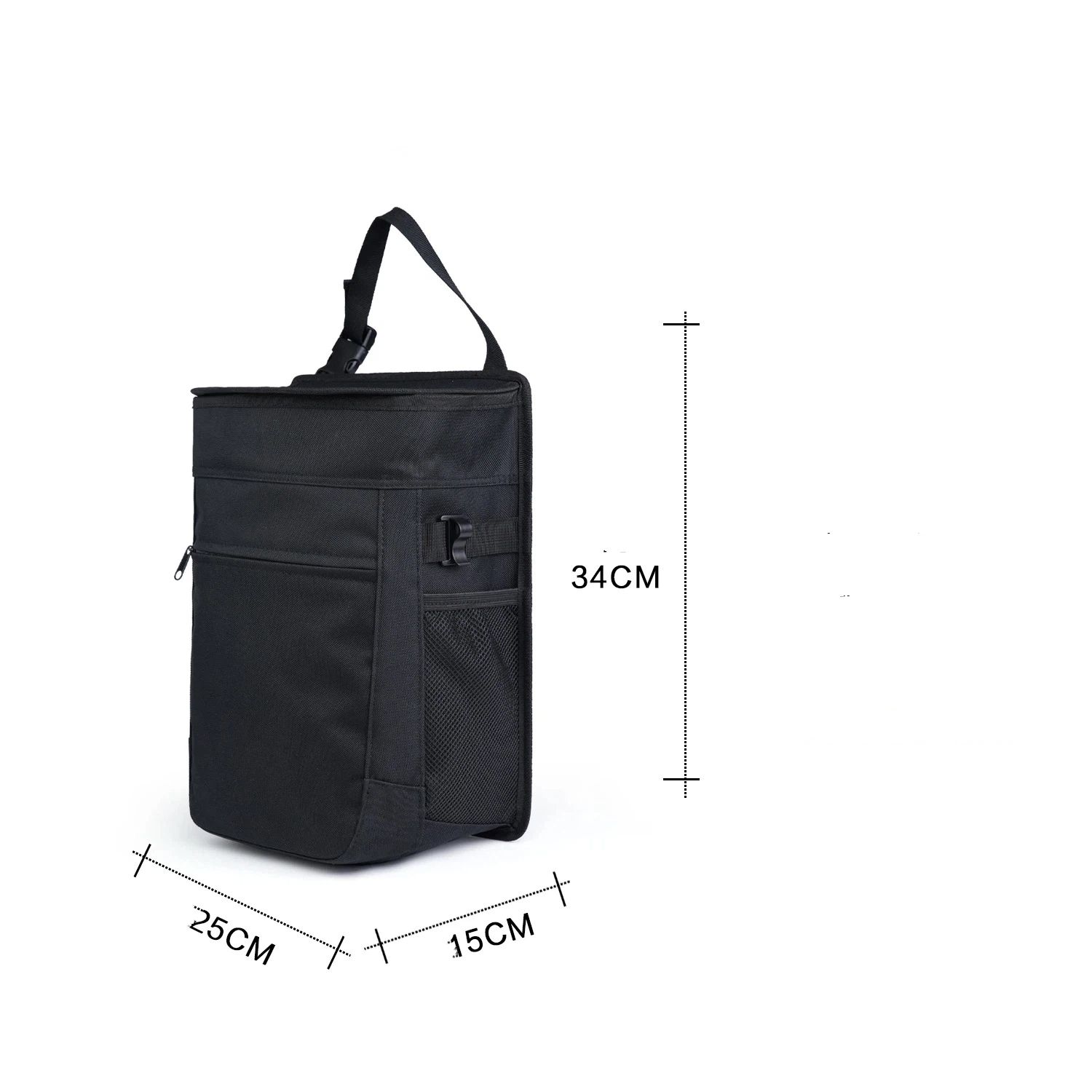 Spill-Proof Car Trash Can -  Round - Removable Leak-Proof Liner & Flip-Top Lid - Hanging Trash Can & Trunk Organizer for - Travel & Camping 25*15*34cm ,black - Image 5