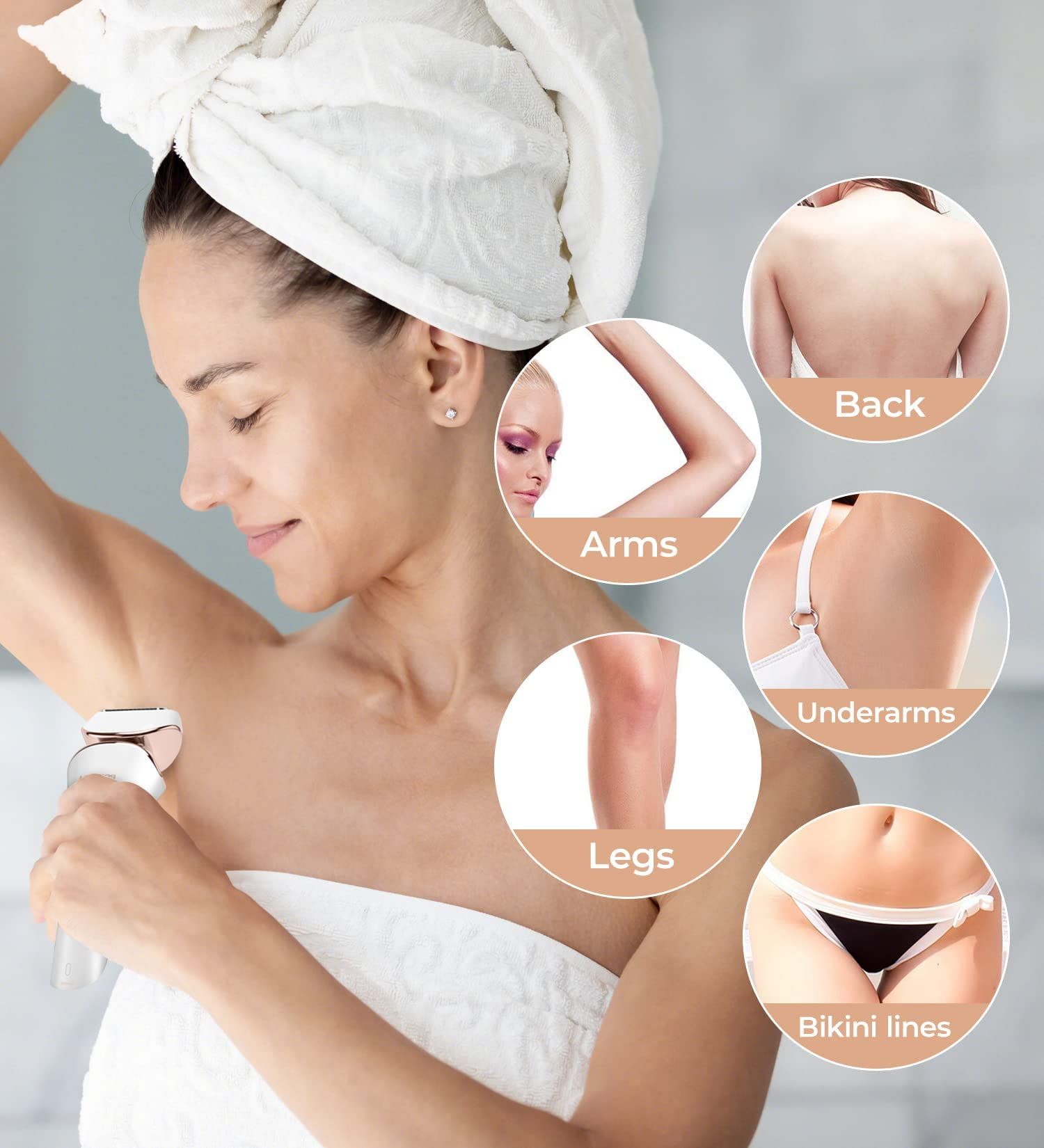 Electric Razor for Women Rechargeable Wet Dry Electric Shaver for Women, Waterproof Lady Shaver for Legs Arm Underarm Bikini Public Body Razor with One Extra Foil Blade， Gold，16.5*5.5*4.4cm - Image 3