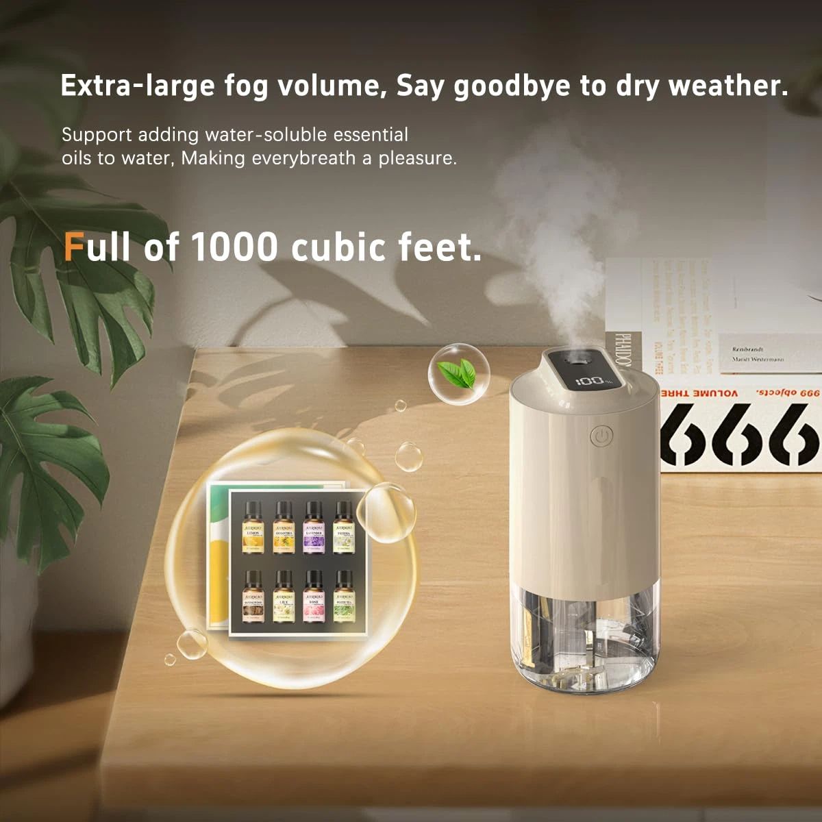Car Diffuser Car Humidifier Rechargeable Aromatic Essential Oil Diffuser with   and Cold Mist Intelligent Vibration Sensor Suitable for Car (7*15cm,white ) Home and Office - Image 2