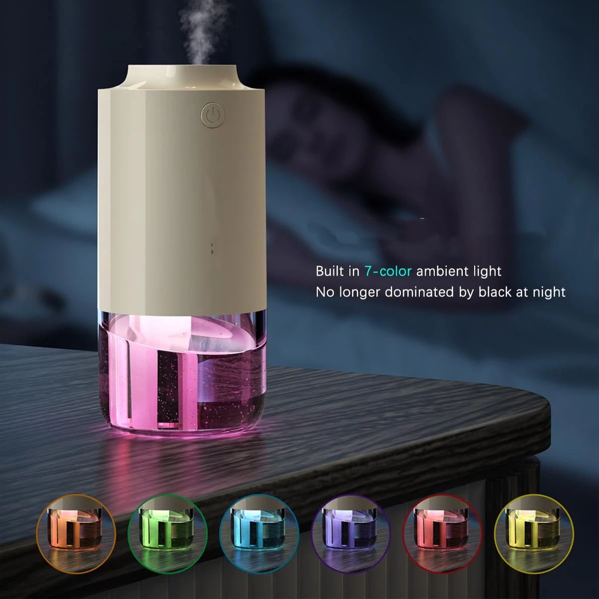 Car Diffuser Car Humidifier Rechargeable Aromatic Essential Oil Diffuser with   and Cold Mist Intelligent Vibration Sensor Suitable for Car (7*15cm,white ) Home and Office - Image 4