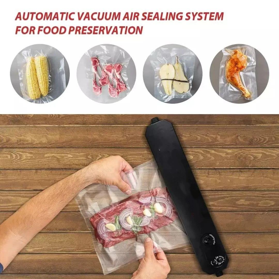 Portable Vacuum Sealer, Automatic Sealer for Food Storage, Easy to Use Compact Food Preservation Sealing Machine for Home & Kitchen，37.3*7*8.5cm，black - Image 3