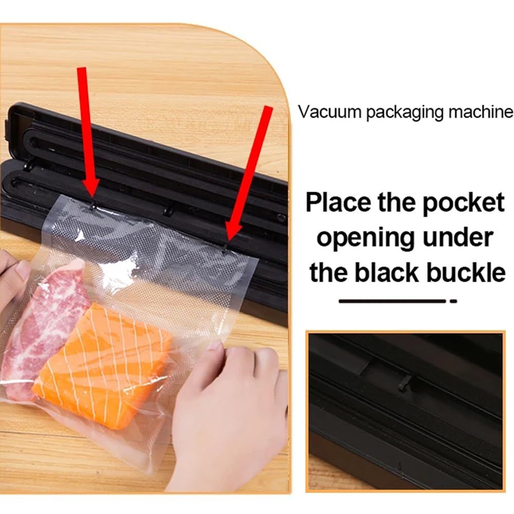Portable Vacuum Sealer, Automatic Sealer for Food Storage, Easy to Use Compact Food Preservation Sealing Machine for Home & Kitchen，37.3*7*8.5cm，black - Image 5