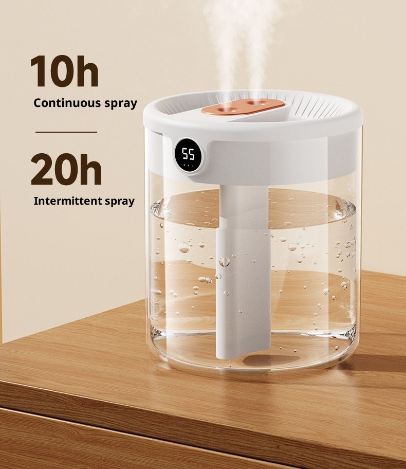 2L Smart Humidifiers for Bedroom, Rechargeable Top Fill Humidifier with Night Light, Cool Mist Humidifier for Office Home Plant and Baby, Quiet, (Beige) - Image 5