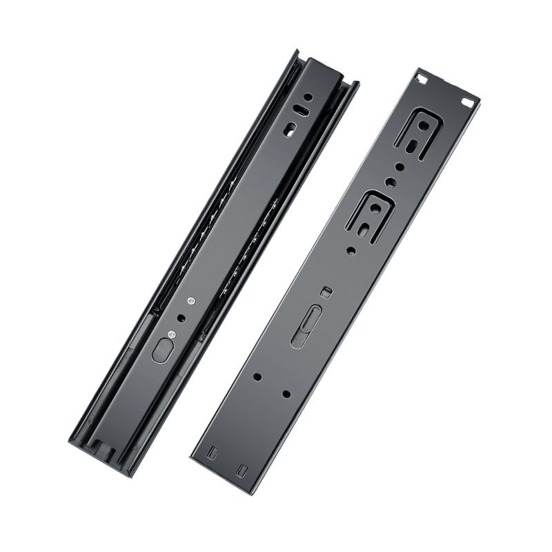 10-Inch Cold Rolled Steel Drawer Slides, Full Extension Ball Bearing Slide Track Rail 25mm Wide Capacity Black 2 Pair - Image 1