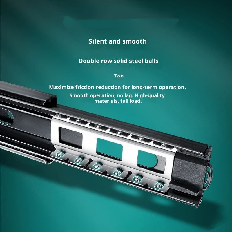 10-Inch Cold Rolled Steel Drawer Slides, Full Extension Ball Bearing Slide Track Rail 25mm Wide Capacity Black 2 Pair - Image 3