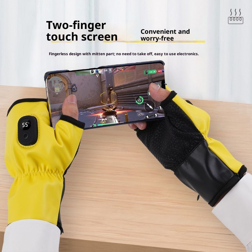 ElectricFingerless Heating Writing Gloves for Students,Hand Warmer for Indoor and Outdoor USB charging heating gloves - Image 2