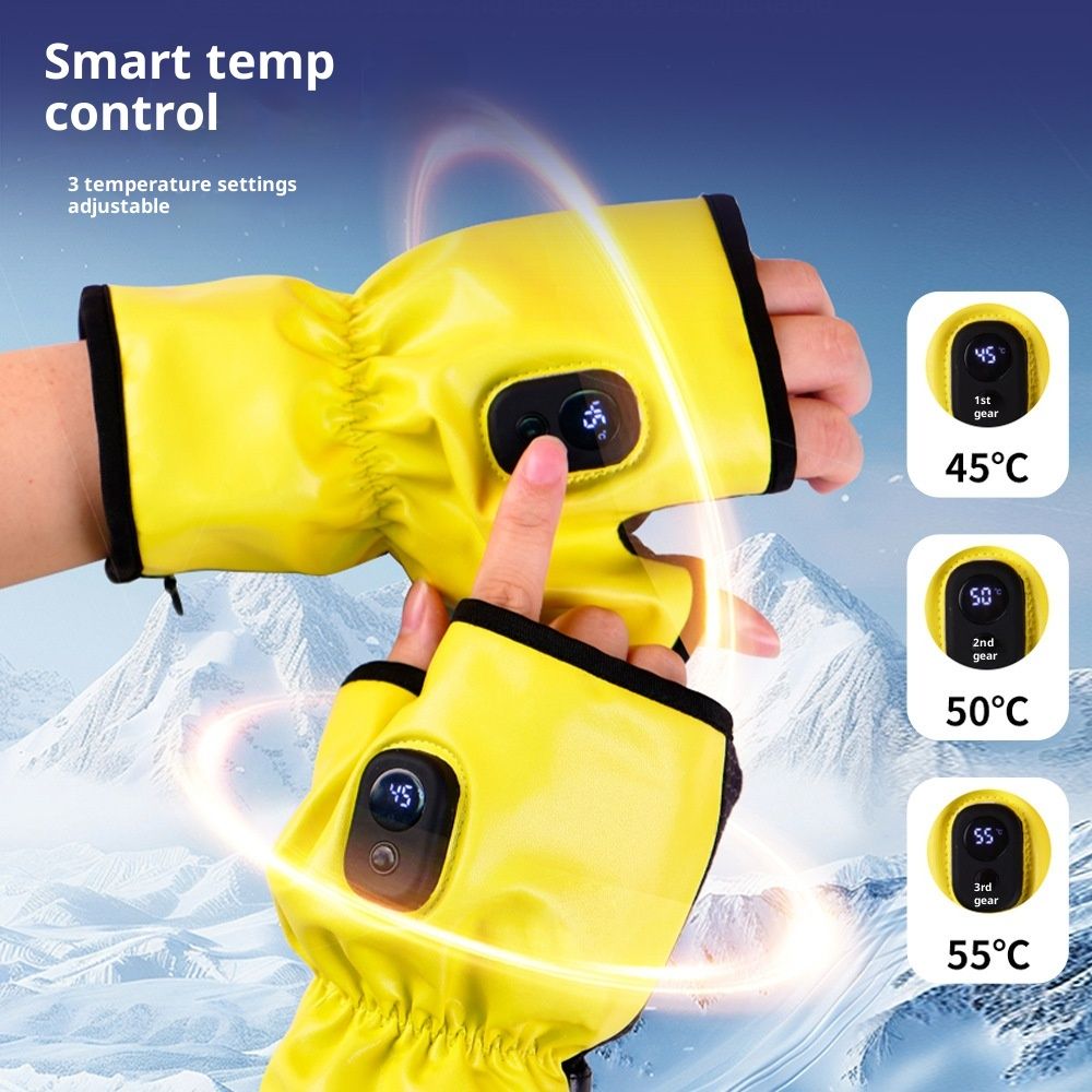 ElectricFingerless Heating Writing Gloves for Students,Hand Warmer for Indoor and Outdoor USB charging heating gloves - Image 3