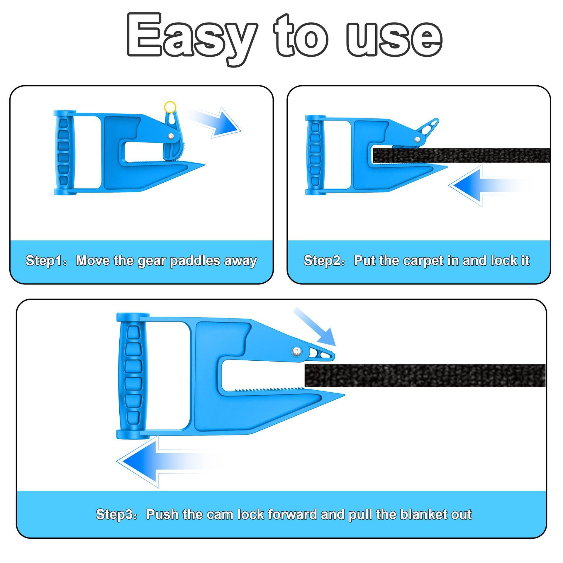 Pair of Mat Movers Tool - Mat Grippers - Heavy Duty Stall Mat Handlers for Horse Mat, Gym Mat, Trailer Mat & Rubber Mats -Ergonomic Mat Puller Perfect for Barn & Home, Durable and Save Time - Image 3
