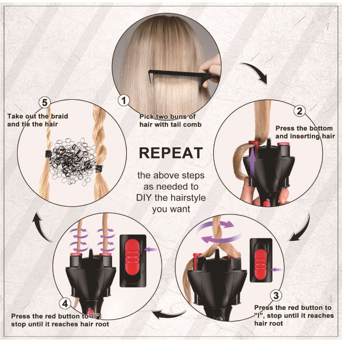 Electric Hair Braider Automatic Quick Twist Twister Hair Braiding Tool Smart DIY Hair Tools Hair Braider Machine Braid Maker for Hair Styling - Image 3