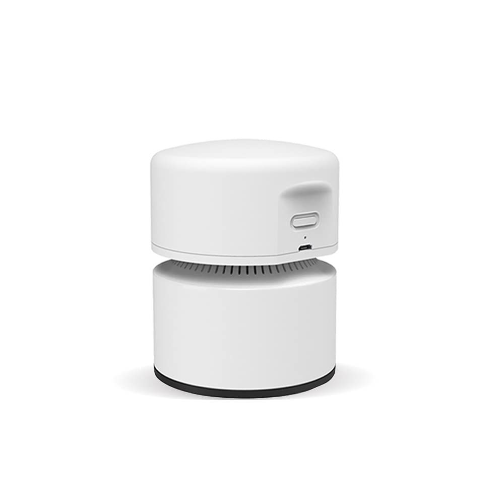 Desktop Vacuum Cleaner,Mini Table dust Sweeper Energy Saving with auto Power-Off Function,Cordless&360º Rotatable Design for Keyboard/Home/Office (White) - Image 1
