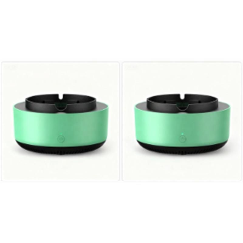 2 in 1 Multifunctional indoor smokeless ashtray, 360 °surround suction intelligent air purifier ashtray, indoor household car intelligent ashtray (Green）2pcs - Image 1