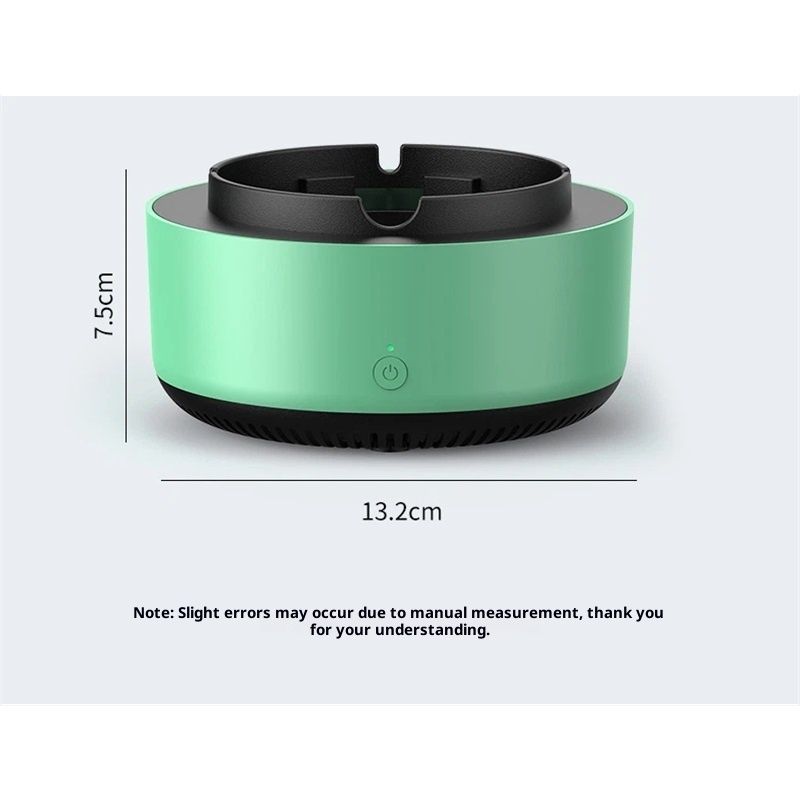 2 in 1 Multifunctional indoor smokeless ashtray, 360 °surround suction intelligent air purifier ashtray, indoor household car intelligent ashtray (Green）2pcs - Image 5