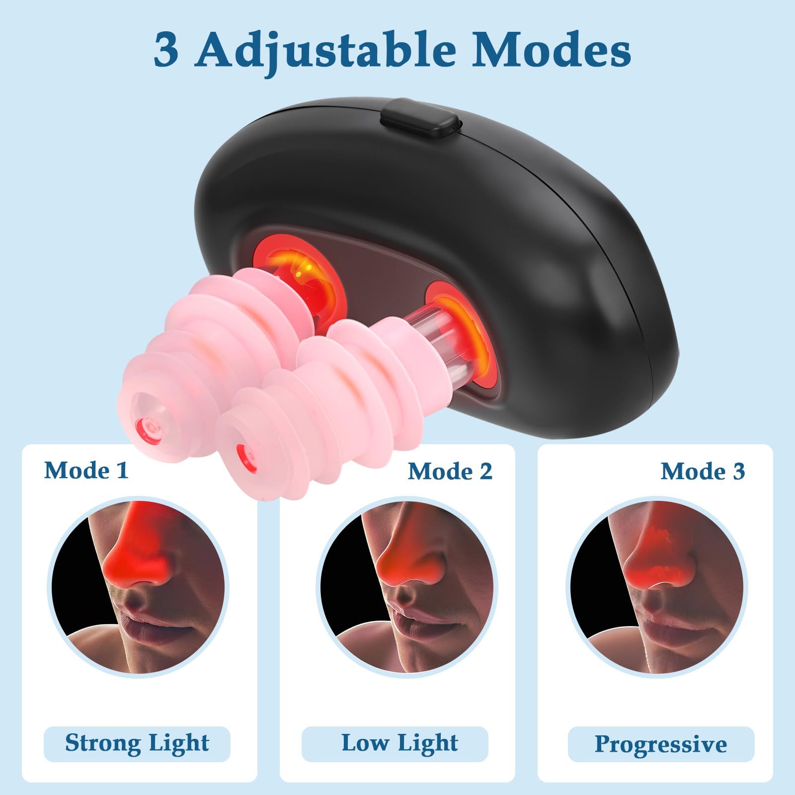 Red Light Nasal Therapy Device, Portable Red Light Therapy for Nose,Red Light Nasal Soothing Device USB-Rechargeable Light Therapy - Image 2