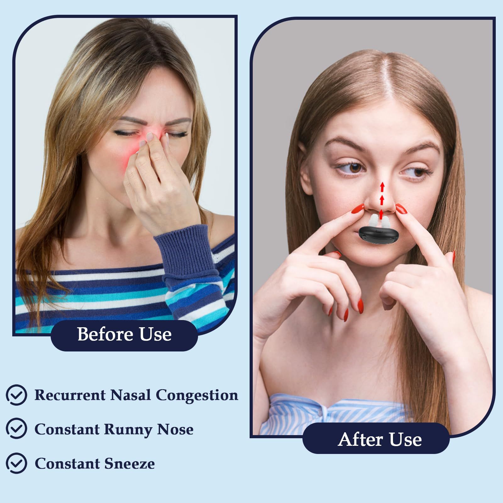 Red Light Nasal Therapy Device, Portable Red Light Therapy for Nose,Red Light Nasal Soothing Device USB-Rechargeable Light Therapy - Image 3