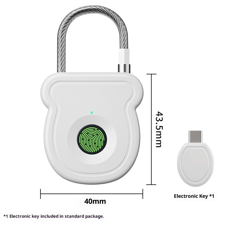 Fingerprint Padlock for Gym Locker w/USB Key, Biometric Lock 20 User for Luggage Backpack Case Toolbox Suitcase Zipper Handbag, Keyless Cable Latch for Travel Renter School Office Dorm - Image 1