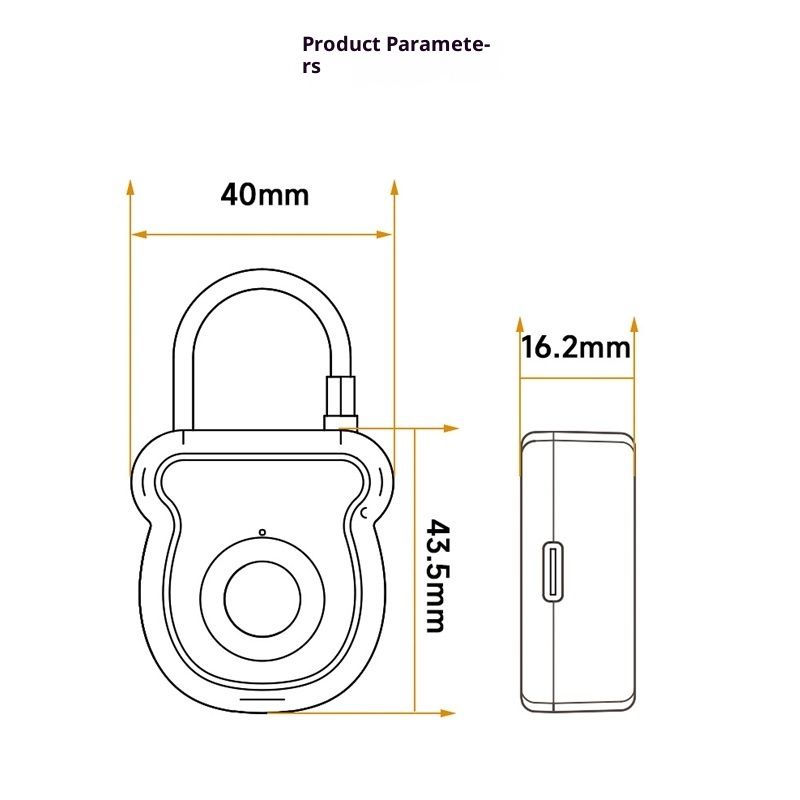 Fingerprint Padlock for Gym Locker w/USB Key, Biometric Lock 20 User for Luggage Backpack Case Toolbox Suitcase Zipper Handbag, Keyless Cable Latch for Travel Renter School Office Dorm - Image 2