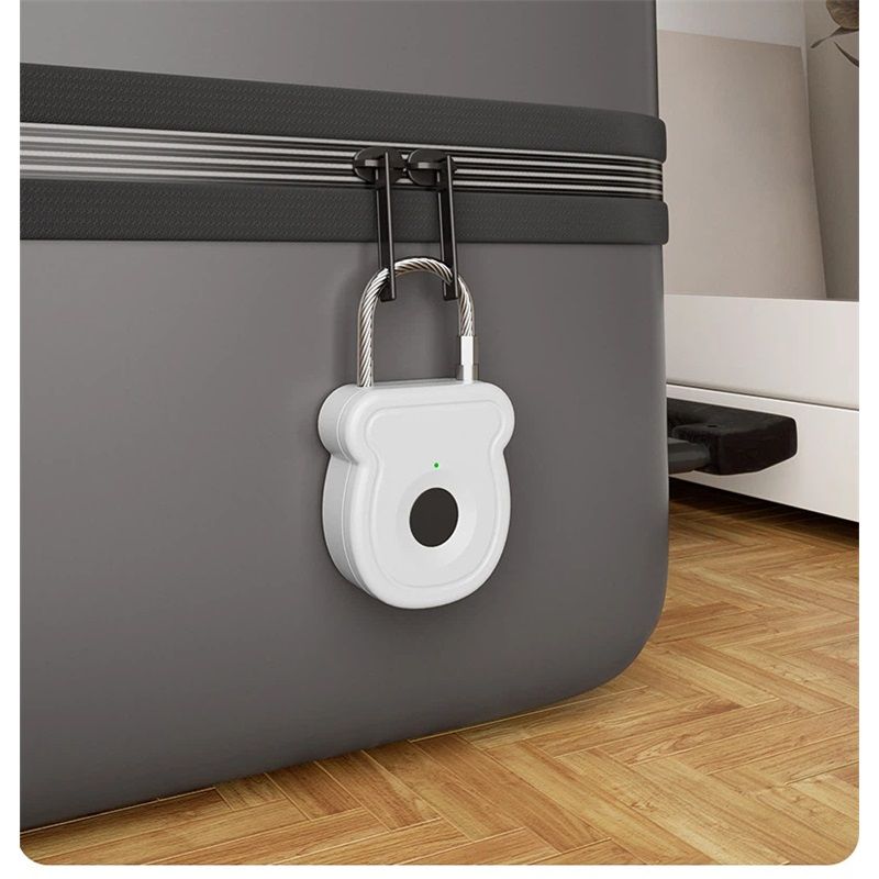 Fingerprint Padlock for Gym Locker w/USB Key, Biometric Lock 20 User for Luggage Backpack Case Toolbox Suitcase Zipper Handbag, Keyless Cable Latch for Travel Renter School Office Dorm - Image 3
