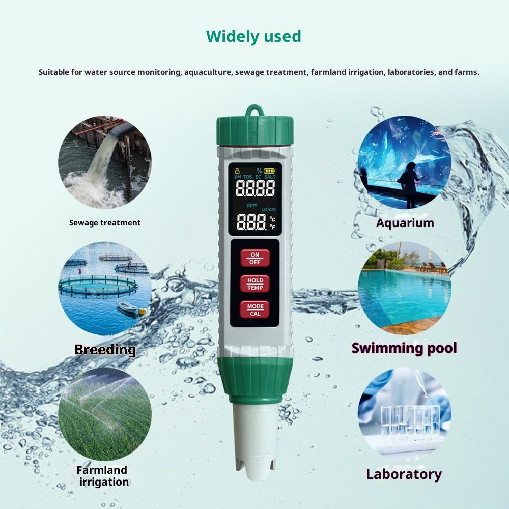 5 in 1 Water Quality Tester Pen Meter for Pools, Drinking Water Aquariums hydroponic Cooking Tester Measure Water by 5 parameters PH/TDS/EC5 - Image 3