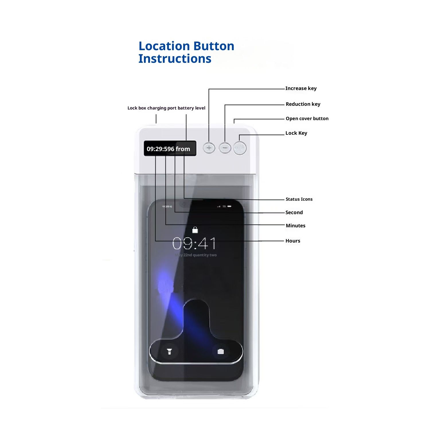 Timed Phone Lock Box for iPhone & Android - Self-Control Timer to Help Kids & Students Focus Back - Translucent - Image 1
