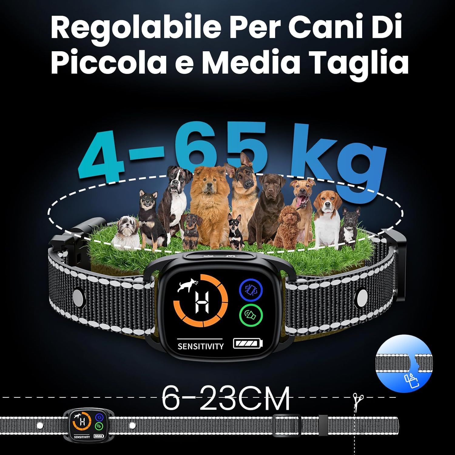 Bark Collar, Dog Bark Collar with 6 Adjustable Sensitivity, 3 Mode Beep/Vibration/Beep&Vibration, Rechargeable Smart Barking Collar for Large Medium Dogs, IP67 Waterproof Bark Training Collar - Image 4