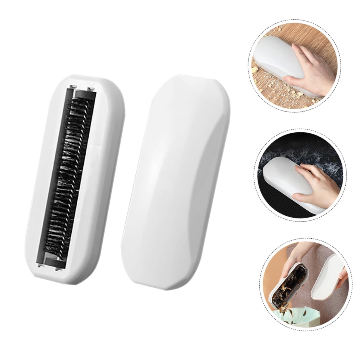 Multi-Functional Table Crumb Sweeper, Soft Bristles Debris Collector for Table, Mat, Bed Sheets, Sofas, Clothes Cleaning Brush (2, White) - Image 2