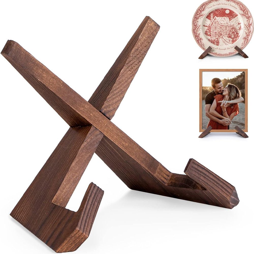 Plate Stand for Display - 6.5 Inch Plate Holder Display Stand, Wooden Picture Frame Holder, Decorative Table Top Easels - Image 4