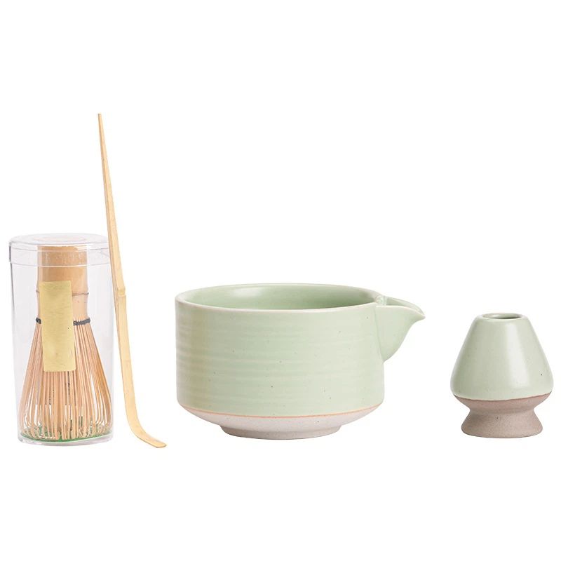 Matcha Whisk Set, Ceramic Matcha Kit Set Includes Matcha Bowl, Matcha Bamboo Scoop, Sifter 4 Pcs Matcha Kit for Matcha Lovers - Image 1