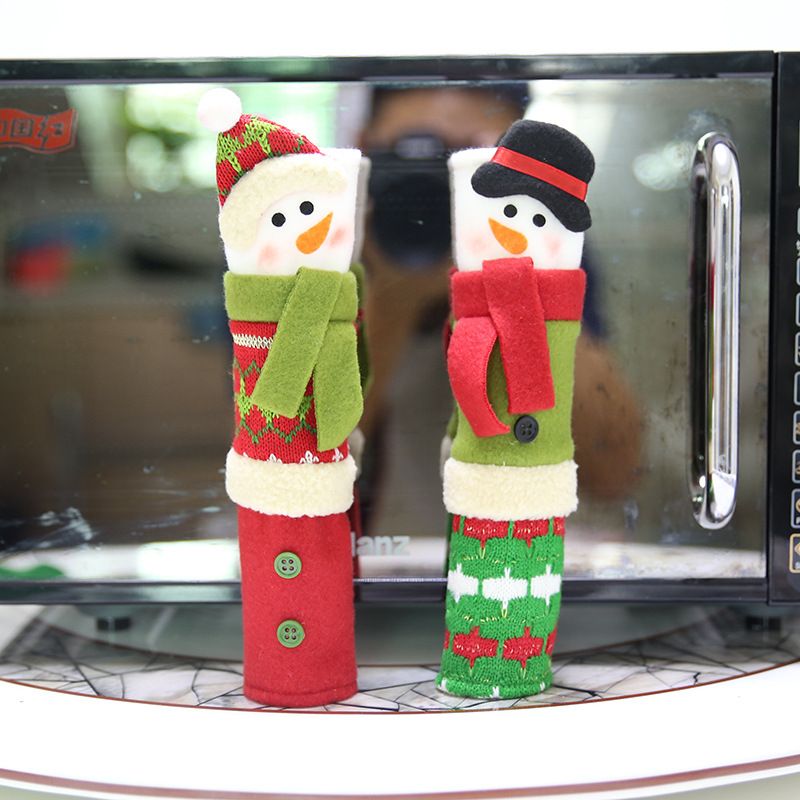 3 Piece Set Christmas Snowman Refrigerator Door Handle Covers Appliance Handle Covers Christmas Decorations Fits Standard Size(23*14cm) - Image 5