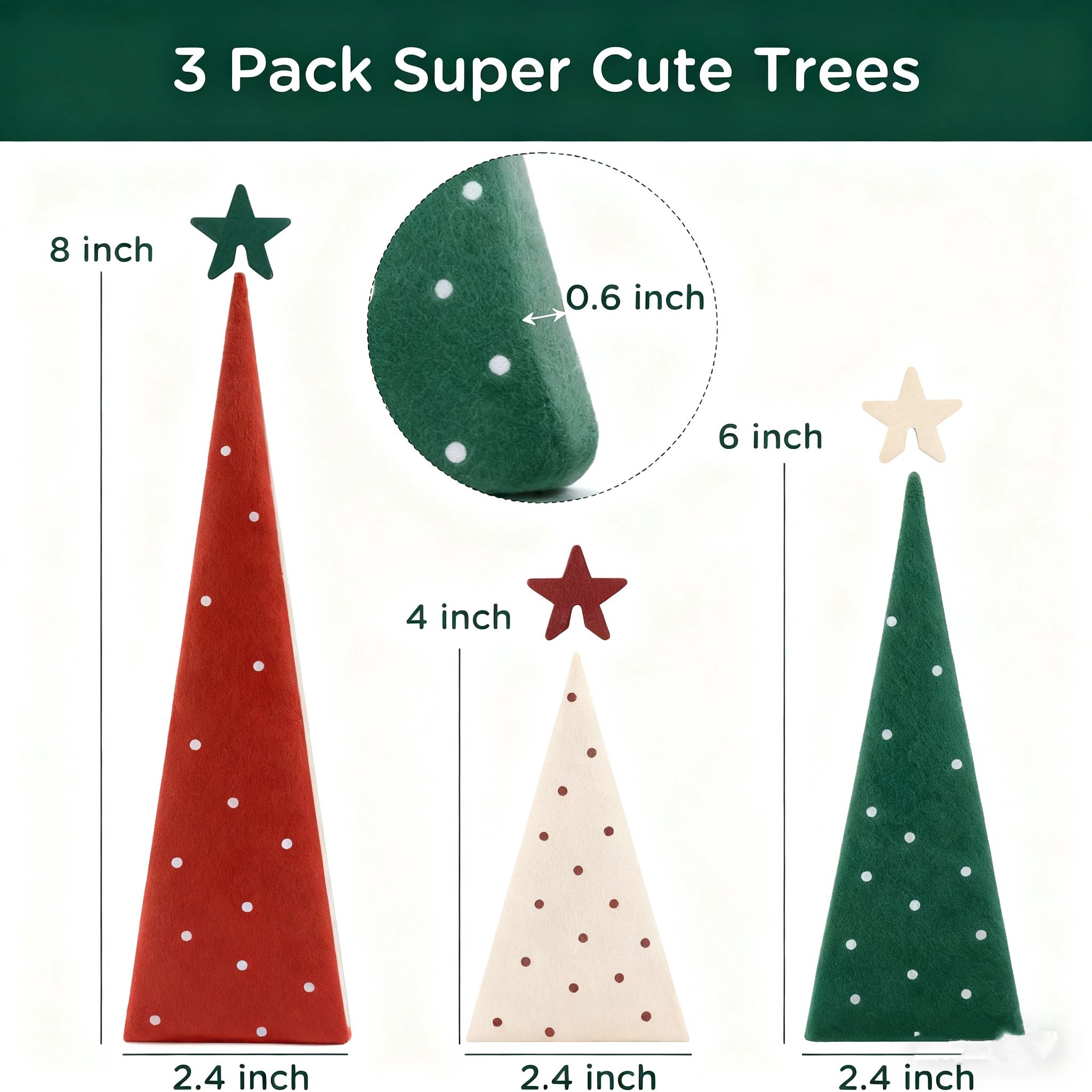 Christmas Decorations-Three Sizes Wooden Tree Sign with Star-Christmas Decorations for Home Shelf Mantel Fireplace Table Party Decor（8*2.4inch，4*2.4inch，6*2.4inch） - Image 5