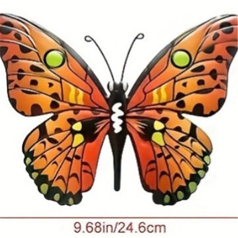 Metal Butterfly Wall Decor -24.6cm Outdoor Fence Wall Art Decor, Hanging Decoration for Garden Yard Living Room Bedroom Patio Balcony(4 Pack) - Image 5