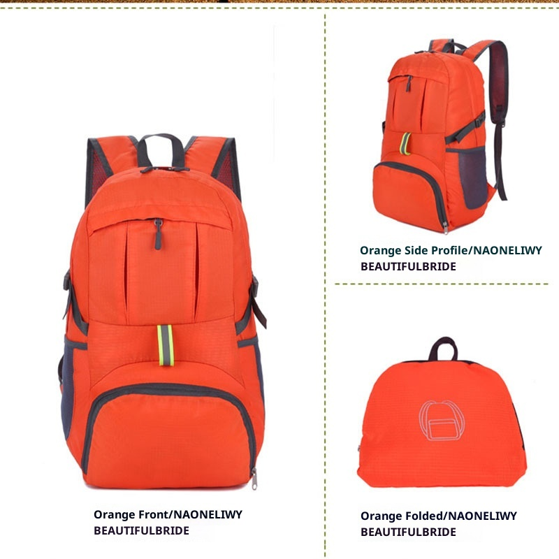 35L Ultralight Lightweight Packable Foldable Travel Camping Hiking Outdoor Sports Backpack Daypack（orang) - Image 2