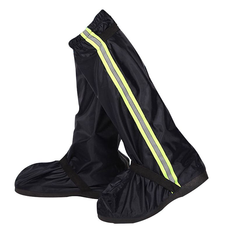 Rain Snow Waterproof Shoe Covers Motorcycle Boots Women Men Black, Reusable Foldable Anti-Snow Shoe Covers (XXL) - Image 1