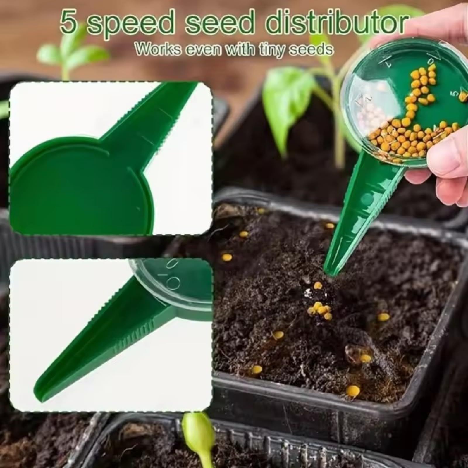 7 pack Soil Quick Punching Machine, Seed Planter, Porous Seed Planter, Seedling Soil pad, Used for Planting Crops and Plant Sowing Punching - Image 3