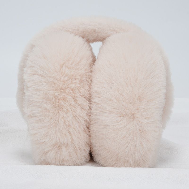 Fluffy Ear Muff for Women Plush Earmuffs Kids Winter Earmuffs Girls Boys Cold Weather Ear Warmer, Beige hair pole - Image 2